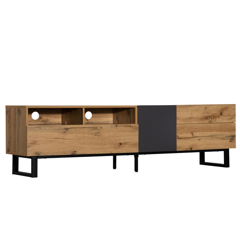 Modern TV Stand For 80'' TV, Double Storage, Media Console, Entertainment Center