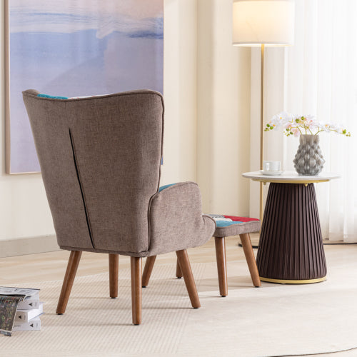 Multi-colour Lounge Chair With Footrest, Backrest And Cushion, Living Room Lounge Chair Combination