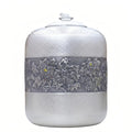 925 Sterling Silver Elegant Silver Floral Relief Decorative Jar with Honeycomb Texture and Artisan Lid Detail - Handicraft