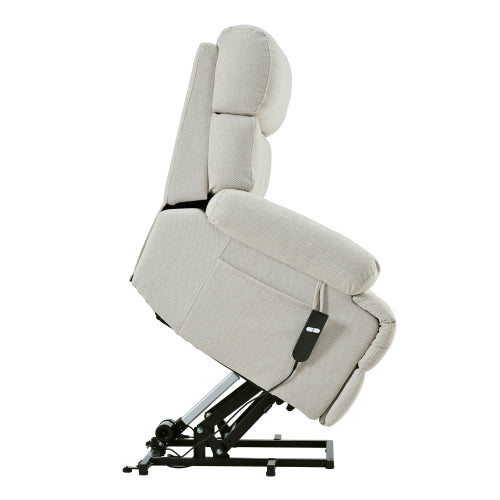 Oversized Power Lift Recliner Chair For Elderly, Electric Fabric Recliner Chair For Seniors, Home Theater Seating,Reclining Sofa Chair With Remote Control,Side Pocket ,Spacious Seat  Light Gray