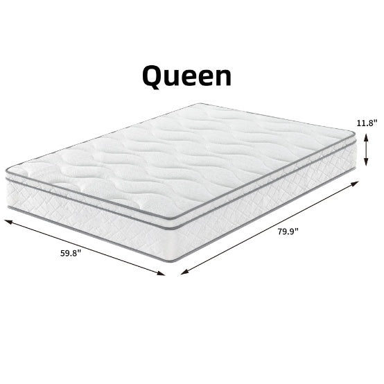 12 inch Queen Mattress  Hybrid Mattress With Memory Foam