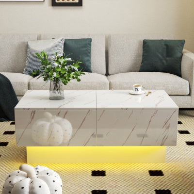 Coffee Table With Sliding Tabletop, Center Table With Hidden Storage Compartment