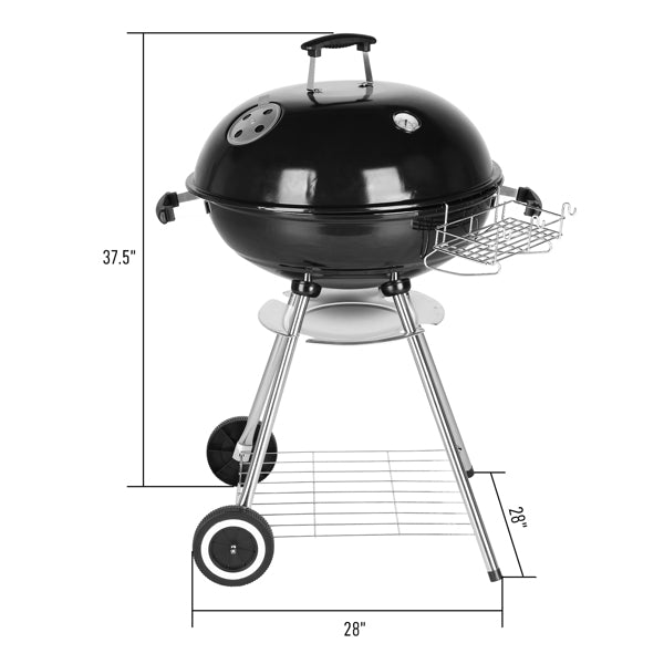 71X71X95cm Black Activity Baking Net, Circular Enamel Carbon Oven