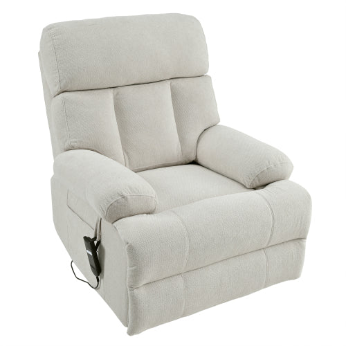 Oversized Power Lift Recliner Chair For Elderly, Electric Fabric Recliner Chair For Seniors, Home Theater Seating,Reclining Sofa Chair With Remote Control,Side Pocket ,Spacious Seat  Light Gray