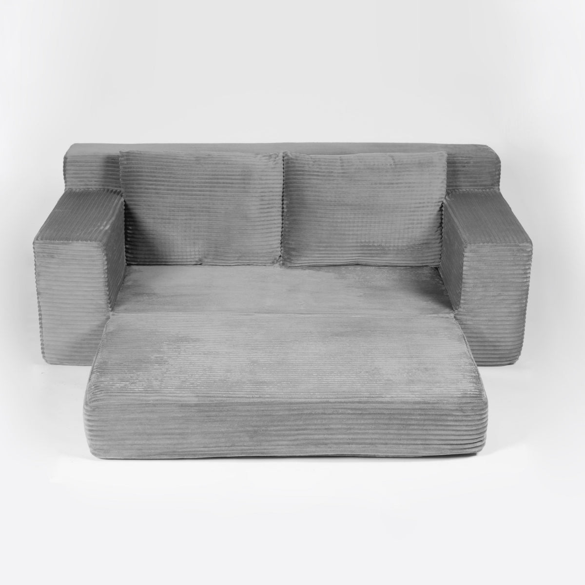 Loveseat Sofa, Comfortable Deep Seat Sofa Bed, Modern Small Corduroy Couch For Living Room Bedroom,Reversible Cushion With Pillows,No Assembly Required,Dark-grey