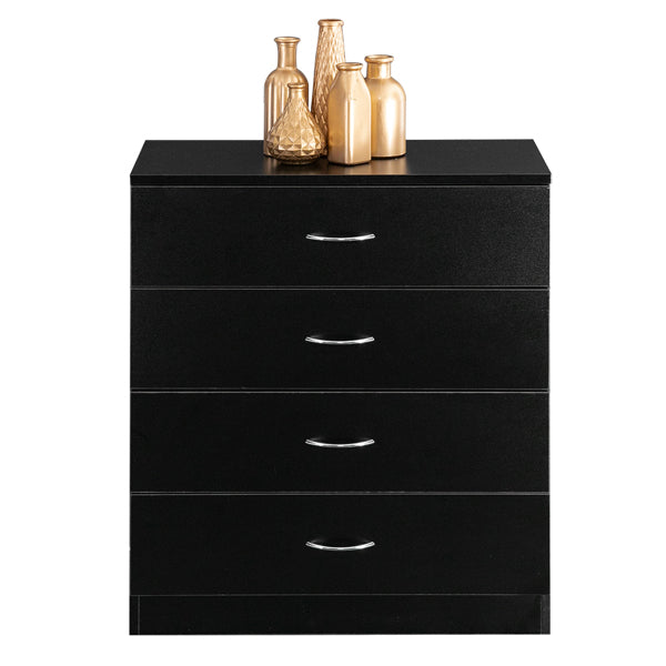 4-drawer Bedside Storage Cabinet, Black