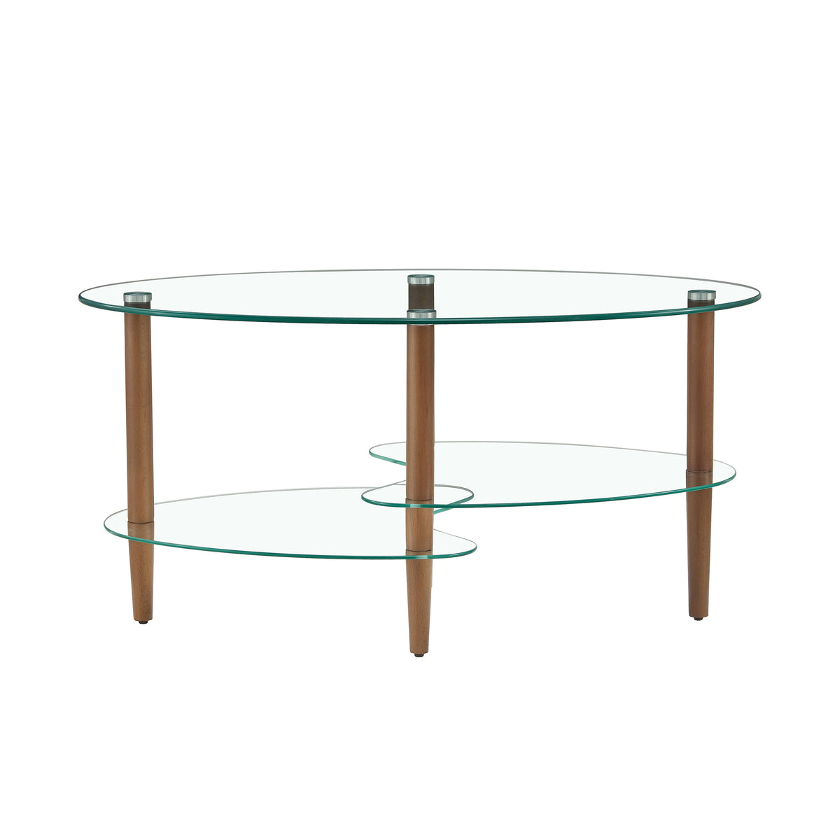 Transparent Oval Glass Coffee Table