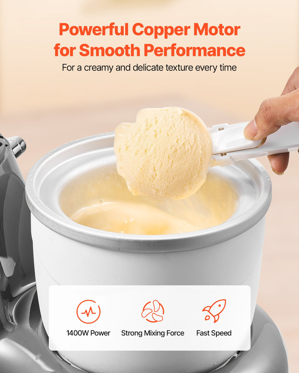 Ice Cream Maker, 1.8 Qt. Capacity, 6-Speed Electric Stand Mixer, With LED Digital Display & Timer, Mixing Paddle, Dough Hook, Splash Guard, For Homemade Frozen Yogurt Fruit Sorbet Gelato, Grey