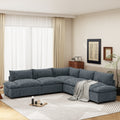 115.5 Modular Deep Gray Sectional Sofa With Durable Polyester Upholstery, Plush Cushions, Hidden Storage Compartments, And Versatile Design For Living Room, Lounge, Or Office