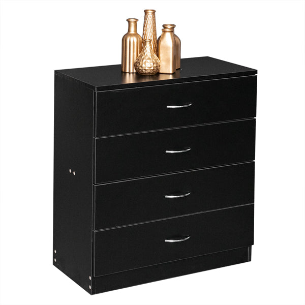 4-drawer Bedside Storage Cabinet, Black