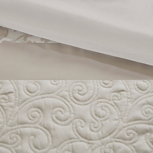 Embroidered 8 Piece Comforter Set Neutral King