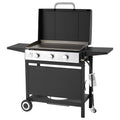 Gas Griddle, 3-Burner Flat Top Grill, Propane Griddle With Wheels, Lid, 3 X 11000 BTU Outdoor Flat Top Grills For Pan-Frying, Grilling, Stir-Frying, & BBQ, Pulse Ignition, Removable Top Design