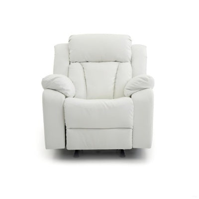 Elegant White Recliner With Padded Arms