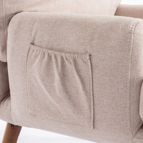 Lounge Chair With Footrest, 5-stage Adjustable Backrest, Tiltable, Chair With Side Pockets