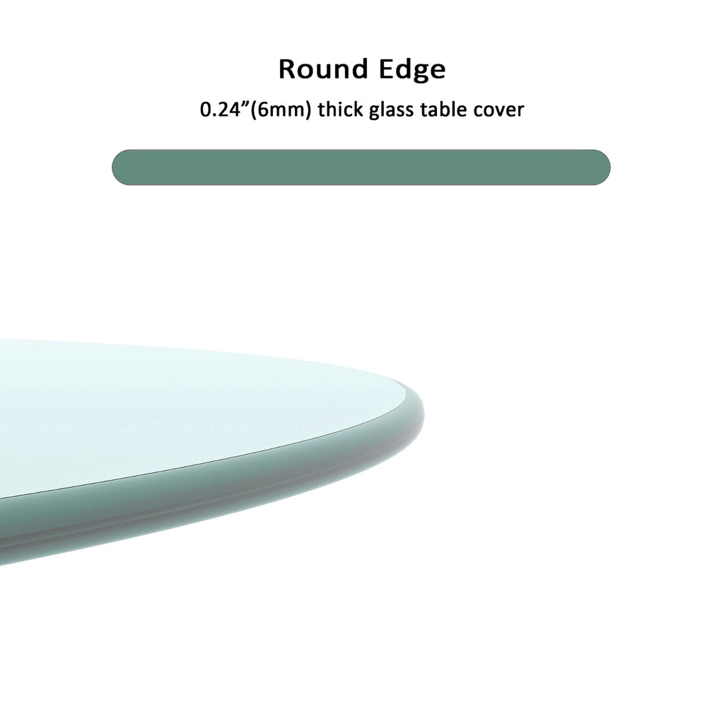 20 Round Tempered Glass Table Top 1 4 Thick Polished Edge