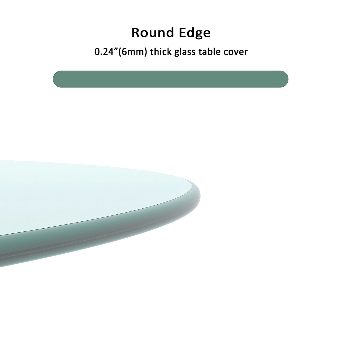 20 Round Tempered Glass Table Top 1 4 Thick Polished Edge