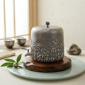 925 Sterling Silver Ornate Floral Embossed Beverage Dispenser with Intricate Butterfly Accents and Metallic Finish - Handicraft