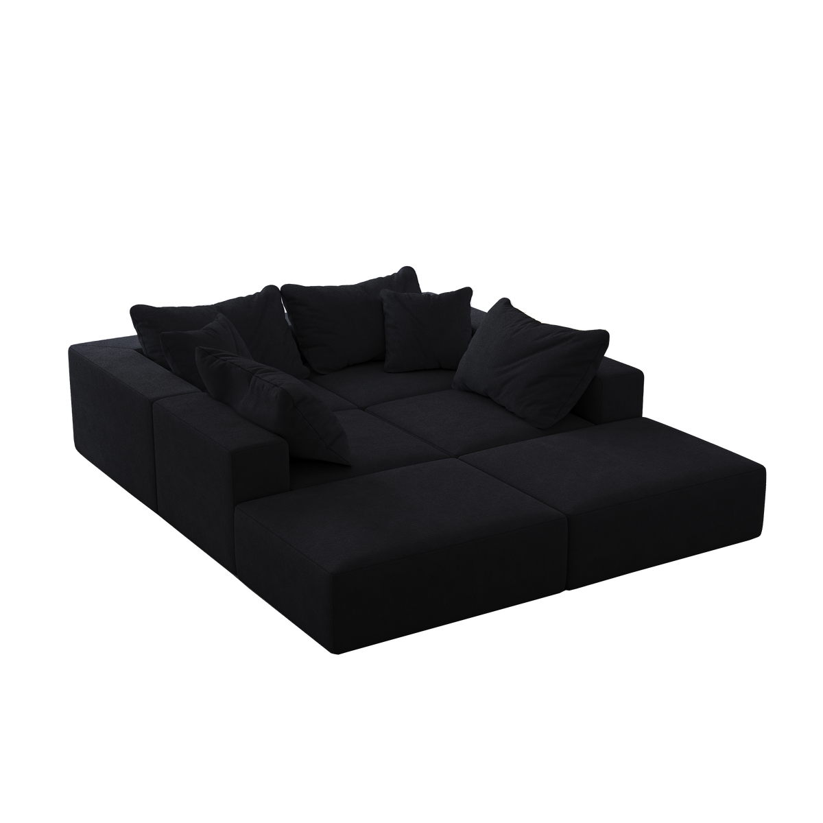 Oversized Sponge Cloud Sofa,Modern Upholstered Sectional Sofa Couch Set,Modular 162 L Shaped Sectional Living Room Sofa Set With 6 Pillows,Free Combination Sofa Couch For Living Room,Bedroom