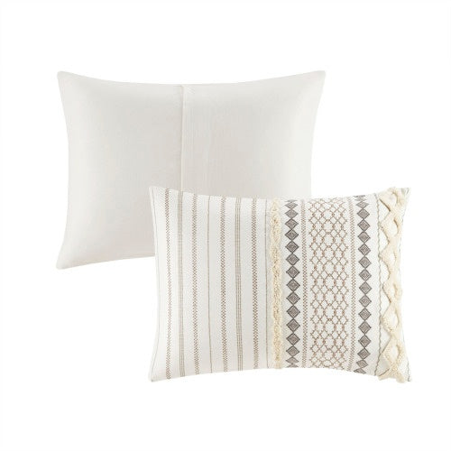 Full Queen Cotton Printed Duvet Cover Set With Chenille