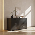 Black Particle Board With Triamcinol, Six Drawer Cabinet
