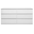 6 Drawer Double Dresser For Bedroom, Wide Storage Cabinet For Living Room Home Entryway, White
