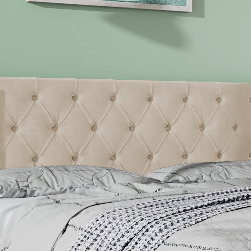 Upholstered Bed, With Hydraulic Lever, Functional Bed From Storage, 150 X 200 Cm, Without Mattress, Velvet, Beige