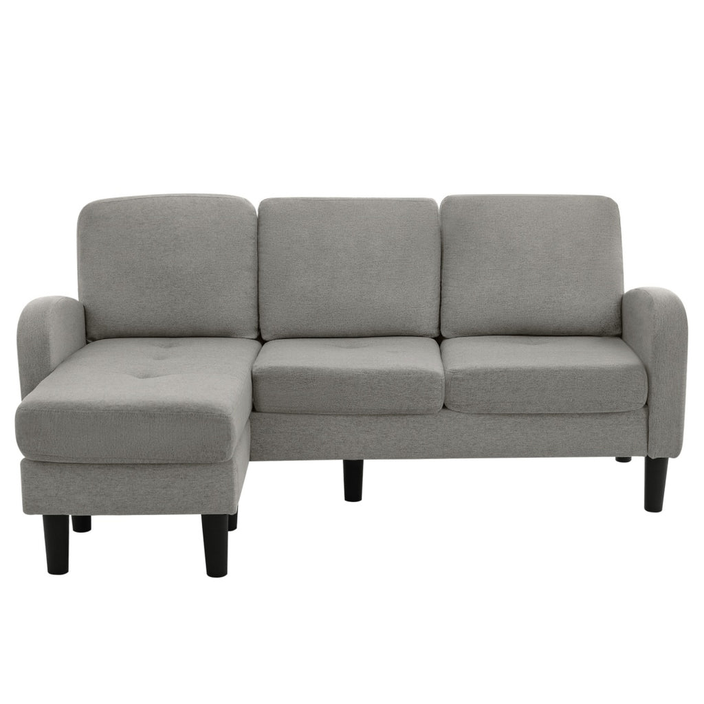 L-shaped Corner Sofa With Chaise Lounge - 3-Seater Sofa, 166 X 118 X 77 Cm, Breathable Cotton-Linen Fabric, Plastic Legs, Modular Design, Ideal For Living Rooms, Apartments, And Offices