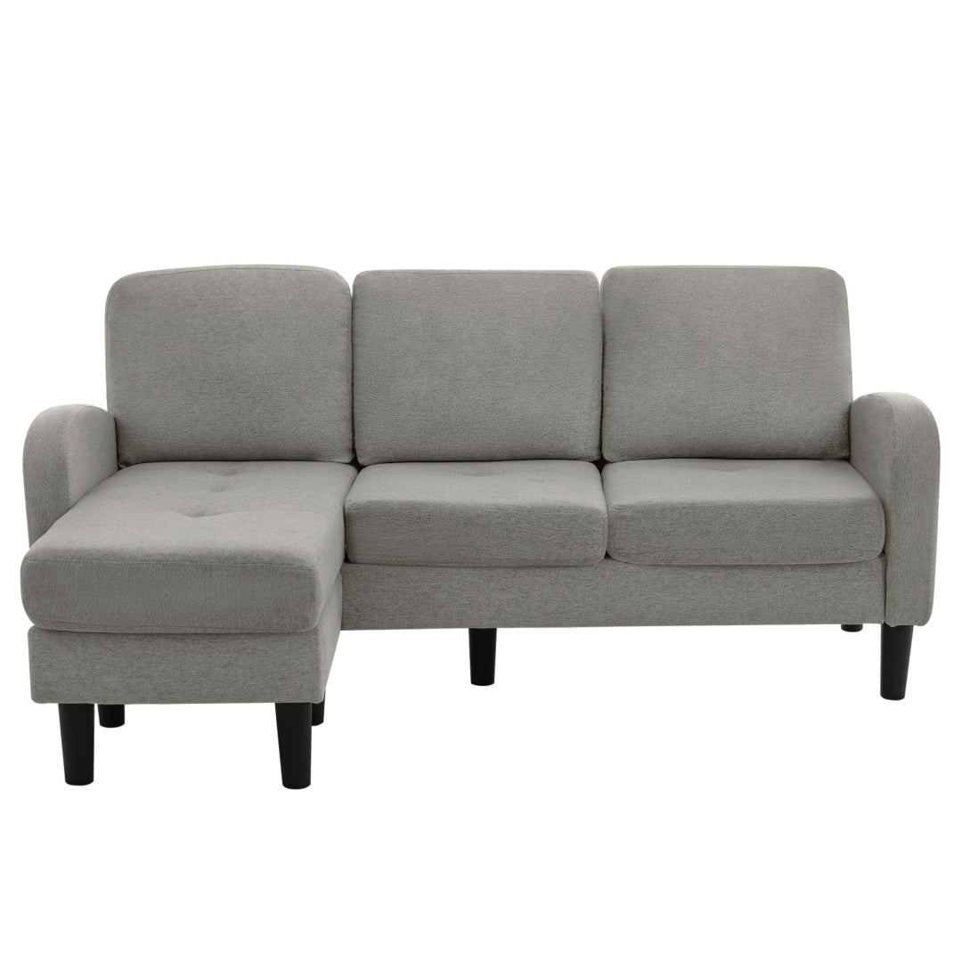 L-shaped Corner Sofa With Chaise Lounge - 3-Seater Sofa, 166 X 118 X 77 Cm, Breathable Cotton-Linen Fabric, Plastic Legs, Modular Design, Ideal For Living Rooms, Apartments, And Offices