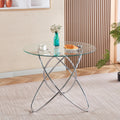Modern glass table with metal leg