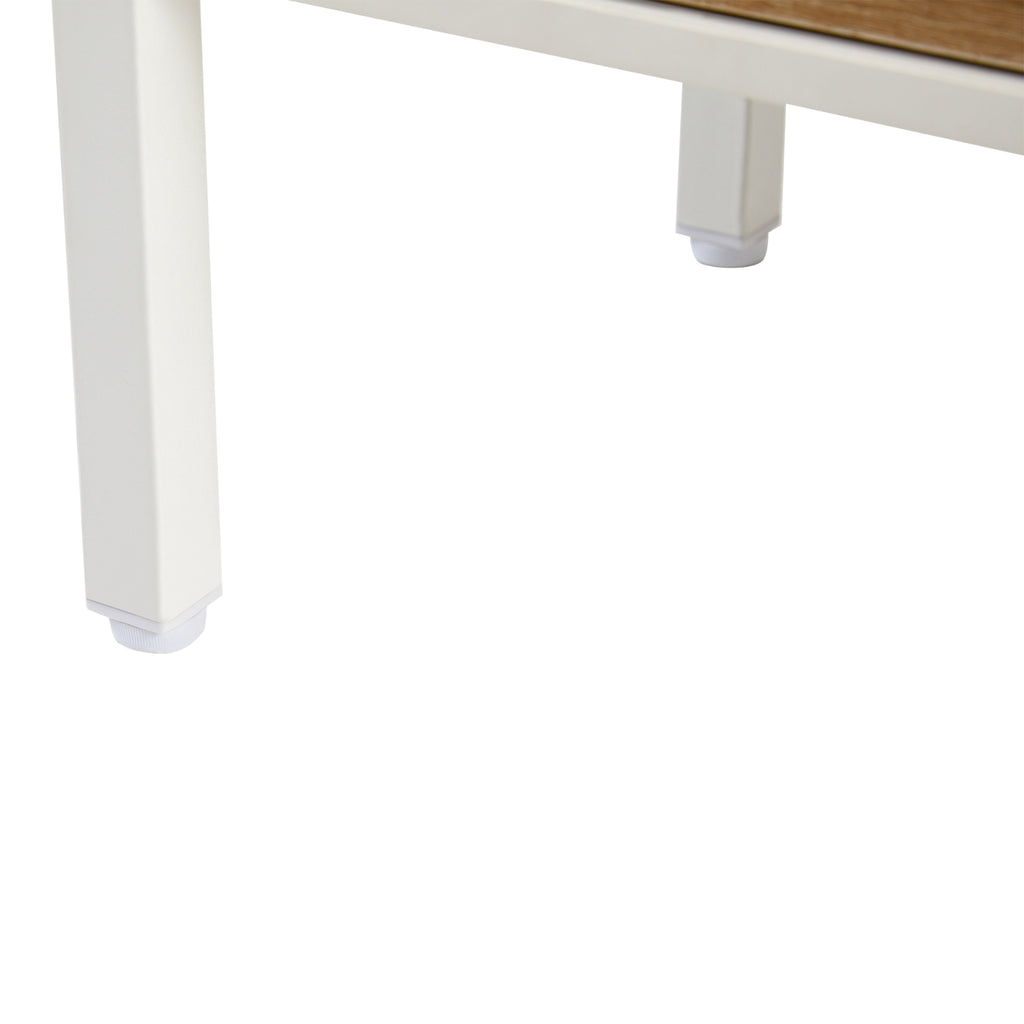 40.16 Rattan Coffee Table With Sliding Door, Metal Legs - Modern Living Room