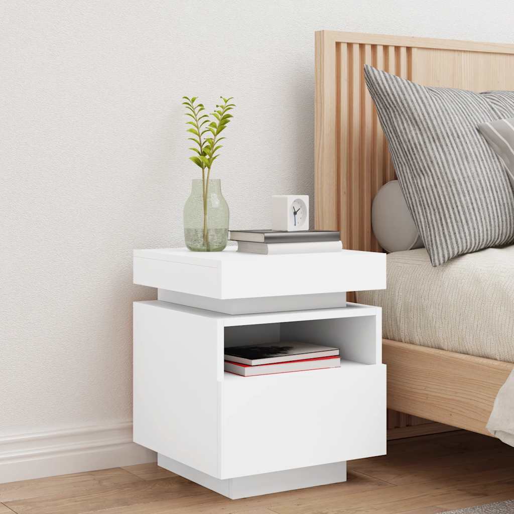 bedside table with LED lights 40x39x48.5 cm   bedside tables