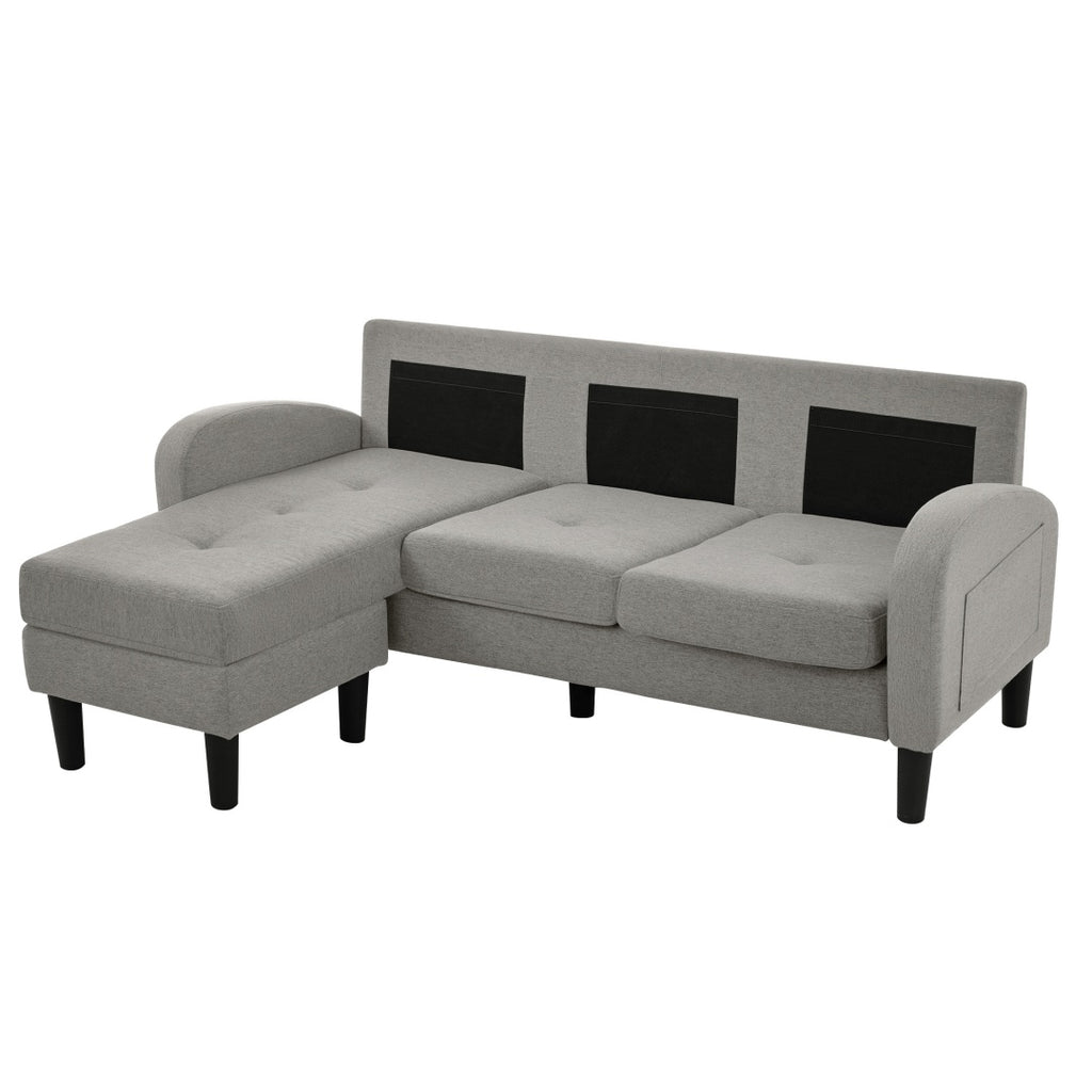 L-shaped Corner Sofa With Chaise Lounge - 3-Seater Sofa, 166 X 118 X 77 Cm, Breathable Cotton-Linen Fabric, Plastic Legs, Modular Design, Ideal For Living Rooms, Apartments, And Offices