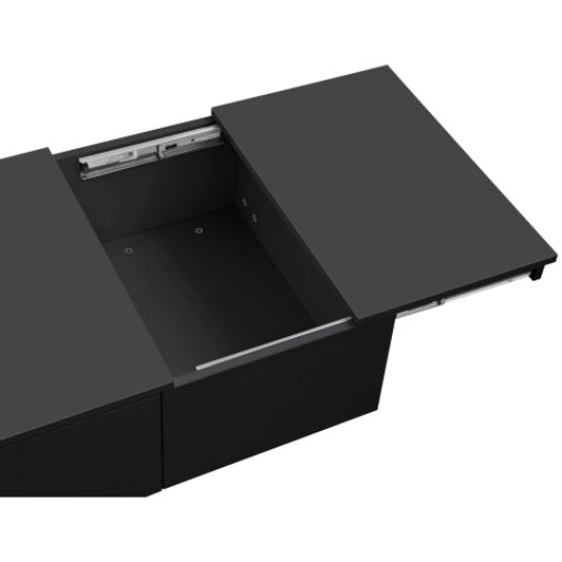 Black high gloss Coffee Table, With Push-Pull Storage Structure, Double-Sided Drawers