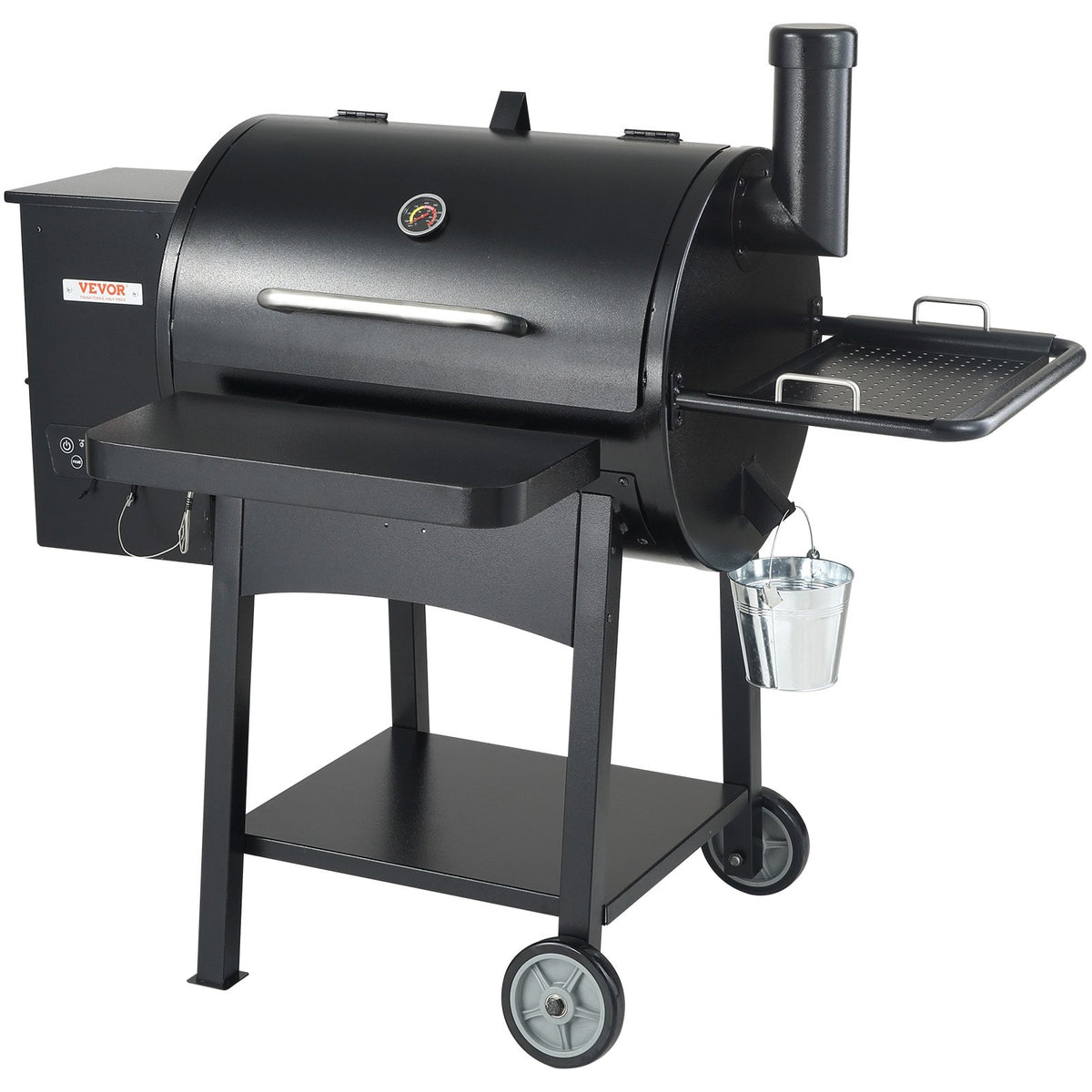 53 Inch Portable Charcoal Grill, Propane Gas Grills With Cover And Cart, Heavy Duty Iron BBQ Grill, Mini Tabletop Smoker For Outdoor Cooking, Barbecue Camping, Picnic, Patio, And Backyard, Black