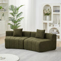Chenille Curved Sectional Sofa With 2 Pillows,Curved Symmetrical Modular Semi Circular Sofa Sectional For Bedroom, Living Room, Office For Leisure Or Nap, Reading Room, And Lobby