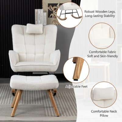 Rocking Chair Rocker Chair Single Recliner Casual Lounger Lounge Chair Cushion For Living Room Bedroom