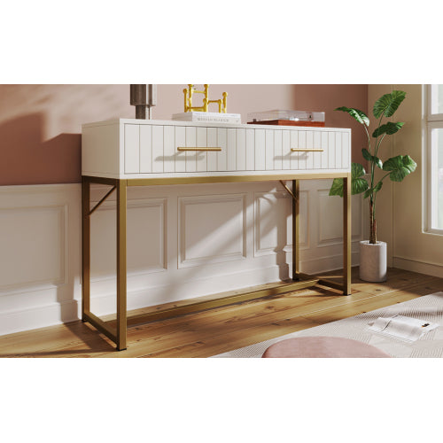 Dressing Table With 2 Drawers 75 Cm High ,Chest Of Drawers Bedroom Highboard White Sideboard Chest Of Drawers For Bedroom, White  H76.5 W100 D45 Cm