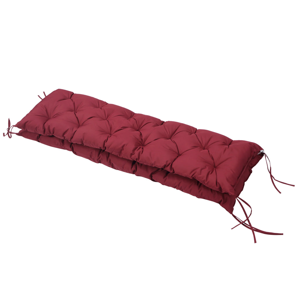 59" x 38" Tufted Bench Cushion for Outdoor Furniture, 3-Seater Replacement for Swing Chair, Patio Sofa/Couch, Wine Red