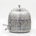 925 Sterling Silver Ornate Silver-Tone Beverage Dispenser with Hand-Engraved Floral Patterns and Decorative Spout - Handicraft