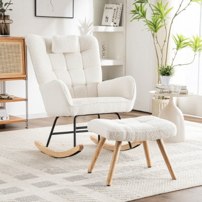 Rocking Chair Rocker Chair Single Recliner Casual Lounger Lounge Chair Cushion For Living Room Bedroom