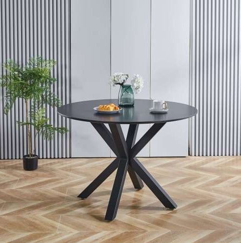 Fiberboard Black Dining Table