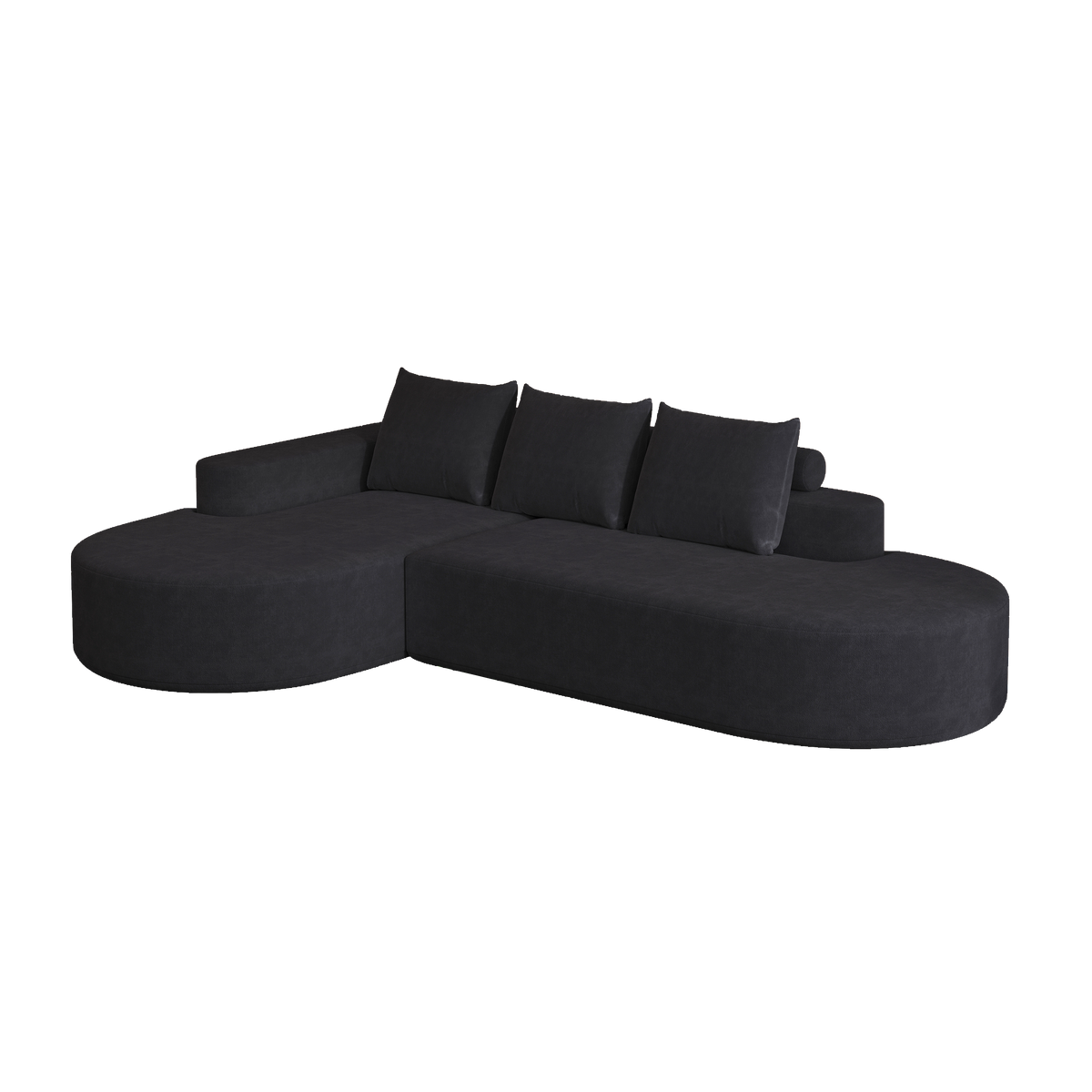 Modern Curved Sofa ,Chenille Upholstered Sectional Sofa Couch Set,Modular 108.5 L Shaped Sectional Living Room Sofa Set With 3 Pillows,Free Combination Sofa Couch For Living Room,Bedroom