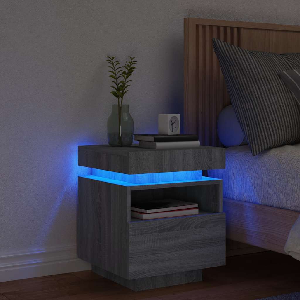 bedside table with LED lights 40x39x48.5 cm   bedside tables