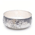 925 Sterling Silver Elegant Handcrafted Silver Lotus Relief Decorative Bowl - Handicraft