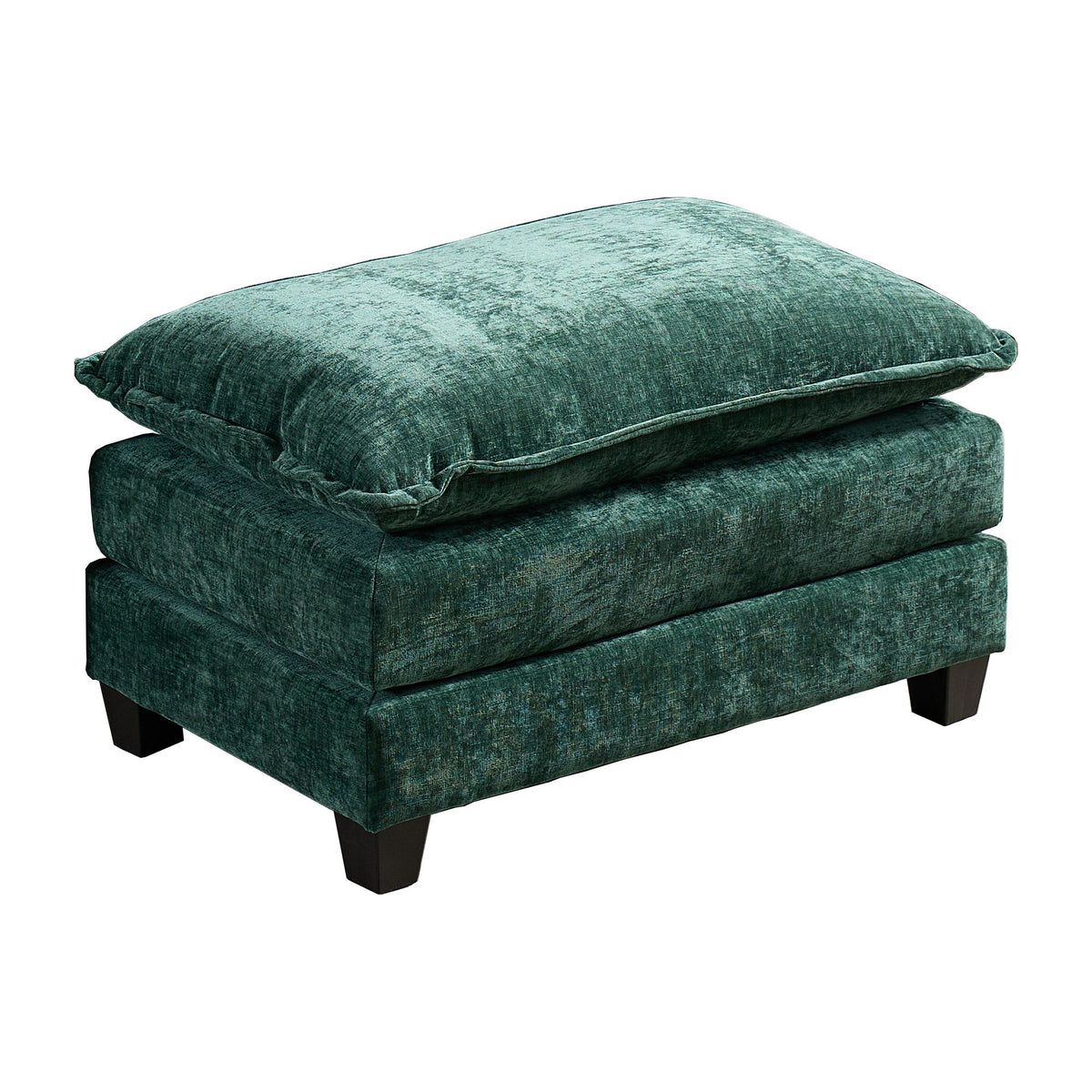Cloud Sofa Ottoman Only, Modern Sectional Couch, For Living Room Bedroom And Apartment, Comfy Double Layer Upholstered Seat Cushion, Breathable Chenille Fabric, Green