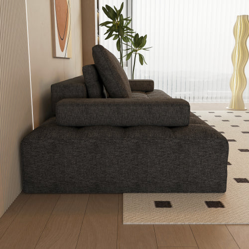 Sofa Couch For Living Room, Modern Loveseat Sofa With Extra Deep Seats, Comfy Armrests, Couches For Living Room Apartment Lounge, Easy Assembly, Grey