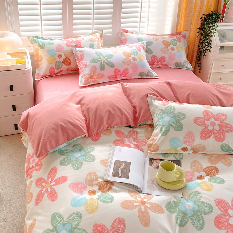 3 Piece Spring Floral Duvet Cover Set For Women Adults Home Bedroom Flowers Bedding Set With 2 Pillowcases Twin Full Queen King Size