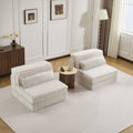 Compression Mahjong Sofa,Convertible Floor Sofa Bed,DIY Boneless Modular Sectional Sofa,No Assembly Required,Circle Fleece Fabric,Oversized 2 Seater With 2 Pillows,White