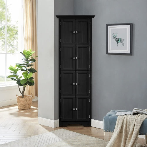 High Storage Cabinet With Door And 4 Shelves
