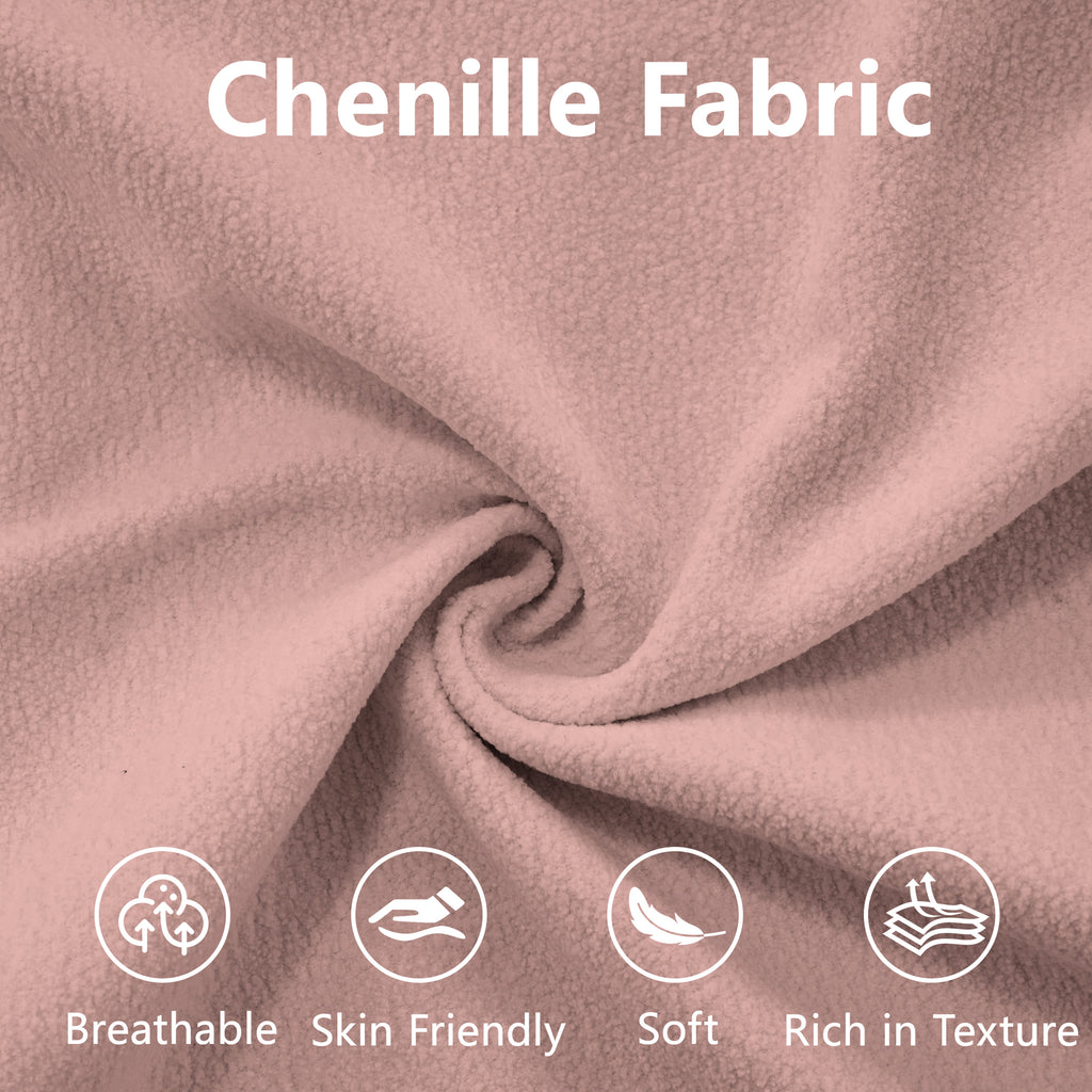 3-Seater Sectional Sofa Modular Deep Seat Sofa Couch , Chenille Sofa Soft Comfy Upholstered Furniture For Living Room, Apartment, Studio, Office,Chenille Pink